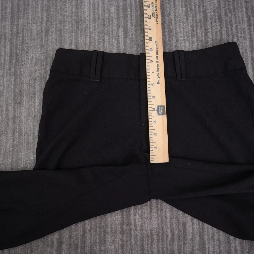 Banana Republic Jackson Fit Pants Womens 6 Black Excellent Wide Leg Wool Stretch
